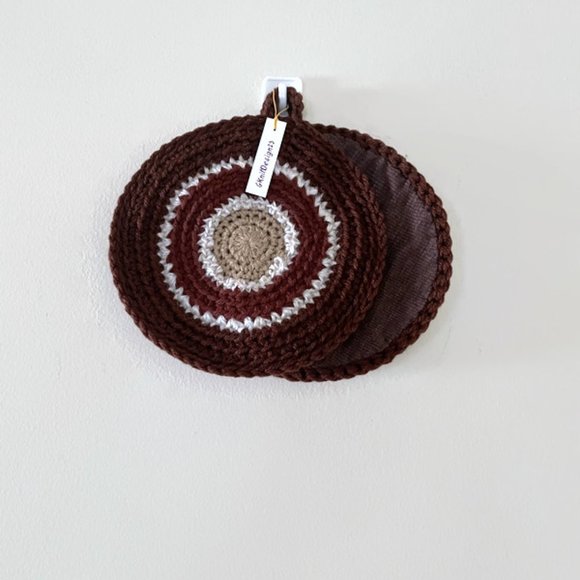 Round Pot Holders, Crochet Pot Holders, Kitchen Decor, Crochet Housewarming Gift - Picture 4 of 8